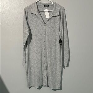 Slate Gray Button-Up Tunic
